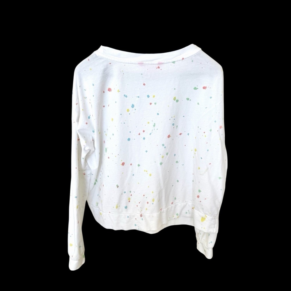 Lilly Pulitzer Sweatshirt Womens Medium Resort Preppy Palms Art Splatter - Picture 2 of 7